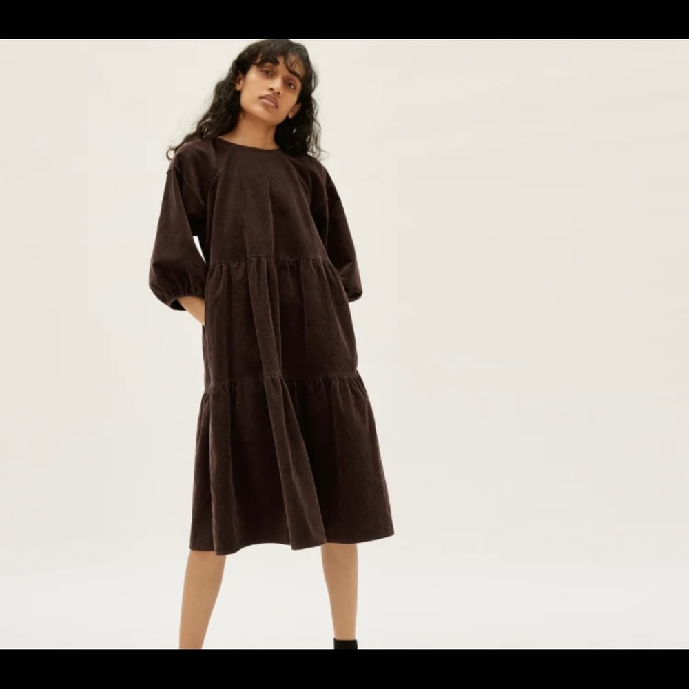 NWOT Everlane The Tiered Corduroy Dress
